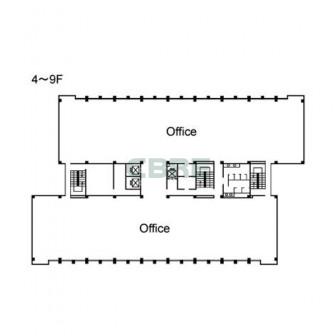 4階〜9階 平面図