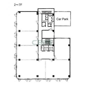 2階〜7階 平面図
