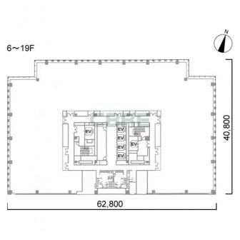 6階〜19階 平面図