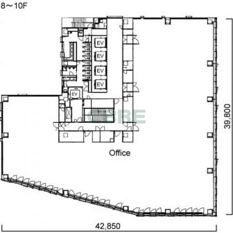 8階〜10階 平面図