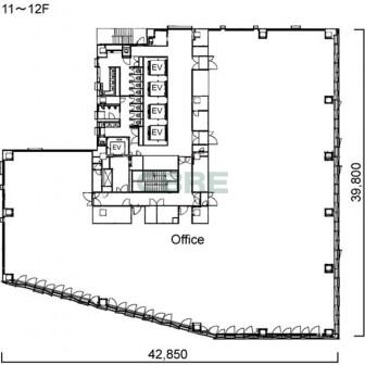 11階〜12階 平面図