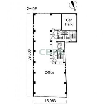 2階〜9階 平面図
