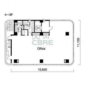 4階〜9階 平面図