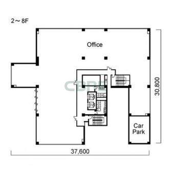 2階〜8階 平面図