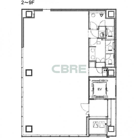 2階〜9階 平面図