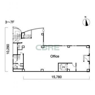 3階〜7階 平面図