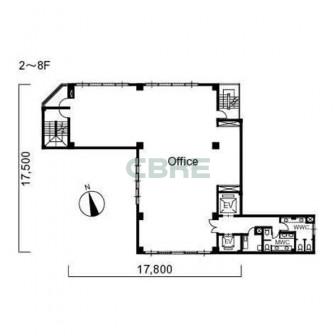 2階〜8階 平面図
