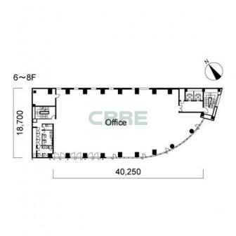 6階〜8階 平面図