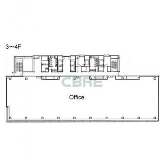 3階〜4階 平面図