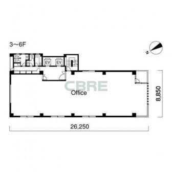 3階〜6階 平面図