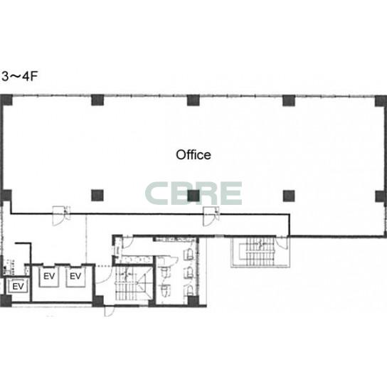 3階〜4階 平面図