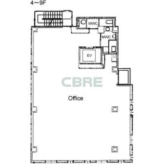 4階〜9階 平面図