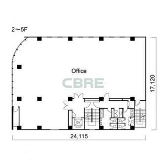2階〜5階 平面図