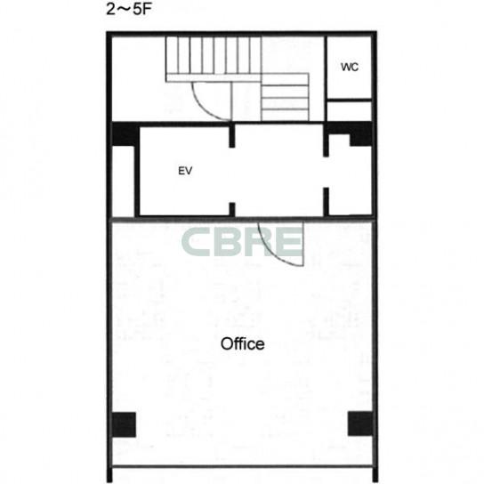 2階〜5階 平面図