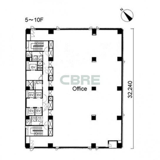 5階〜10階 平面図
