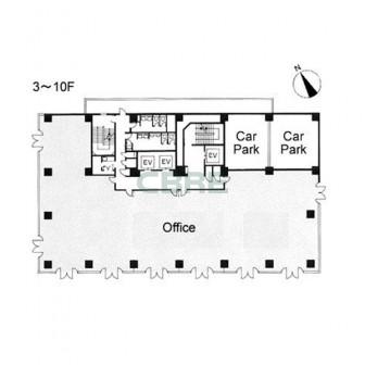 3階〜10階 平面図