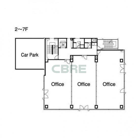 2階〜7階 平面図