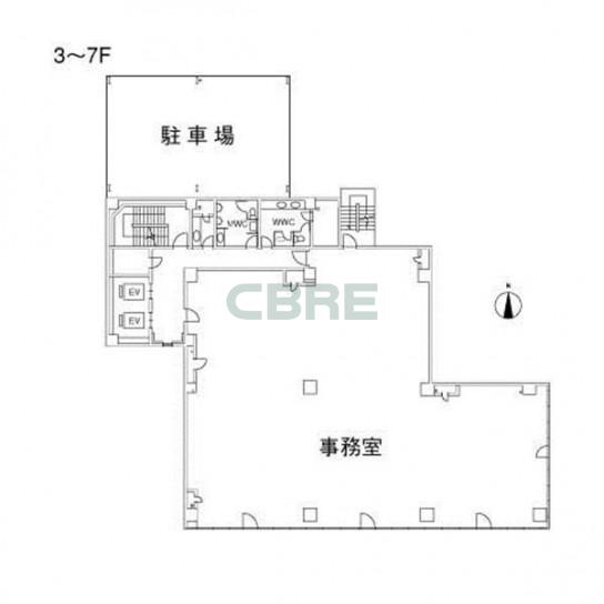 3階〜7階 平面図