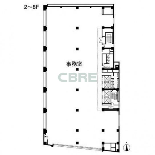 2階〜8階 平面図