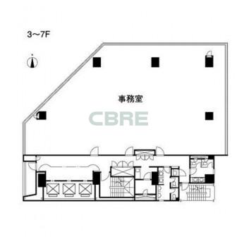 3階〜7階 平面図