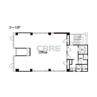 3階〜10階 平面図