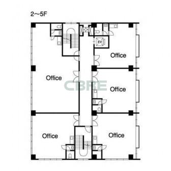 2階〜5階 平面図