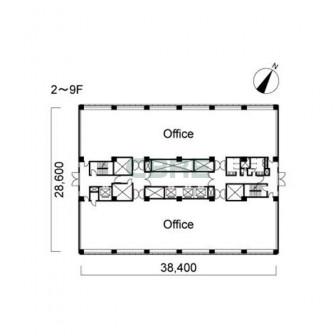 2階〜9階 平面図