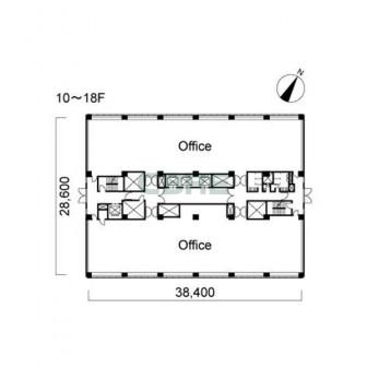 10階〜18階 平面図