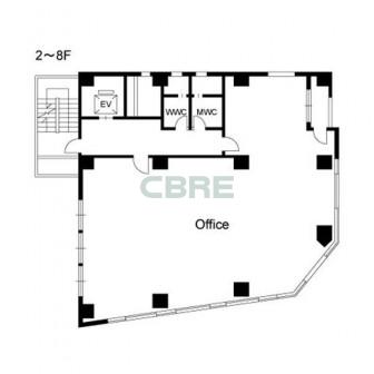 2階〜8階 平面図