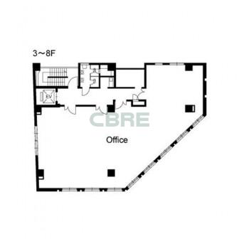 3階〜8階 平面図