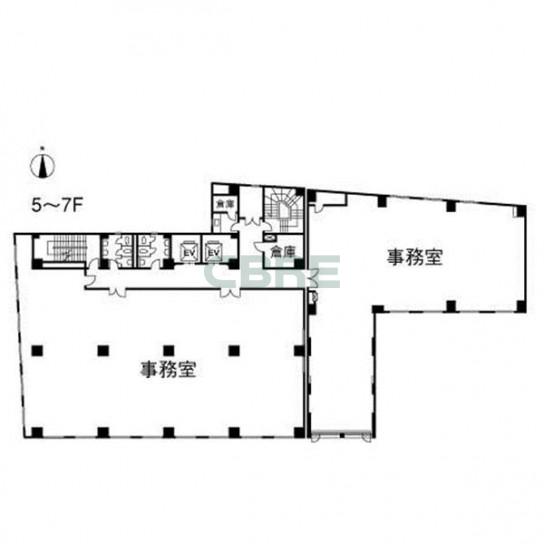 5階〜7階 平面図