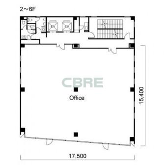 2階〜6階 平面図