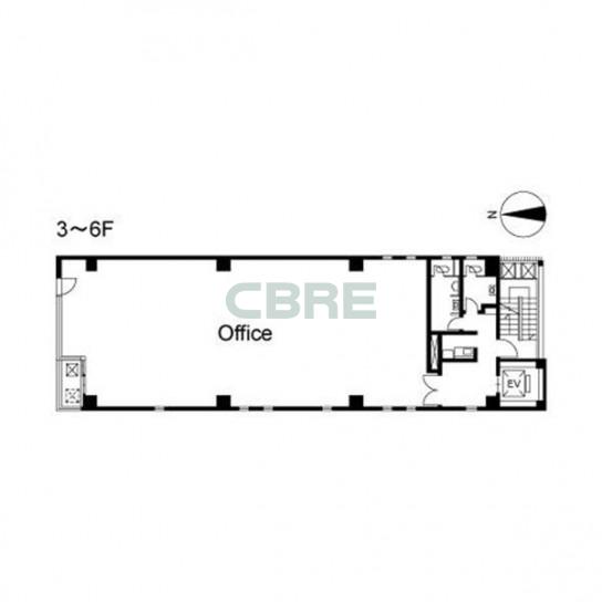 3階〜6階 平面図