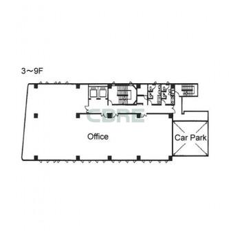 3階〜9階 平面図