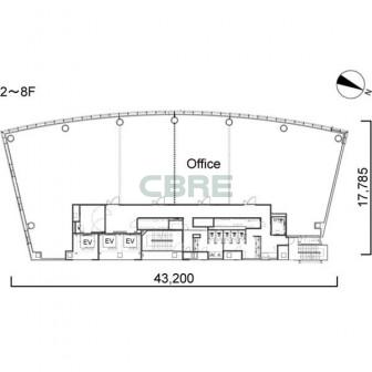2階〜8階 平面図