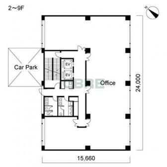 2階〜9階 平面図