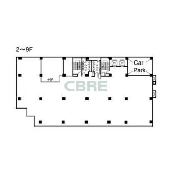 2階〜9階 平面図