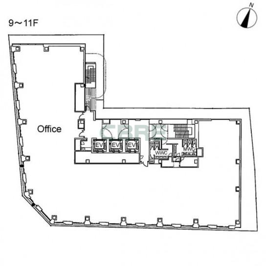9階〜11階 平面図
