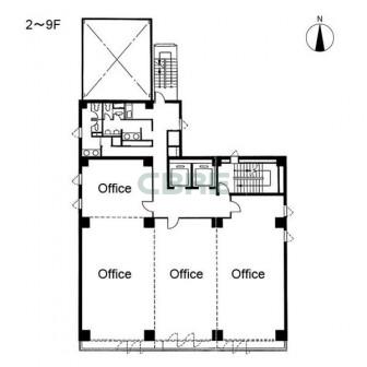 2階〜9階 平面図