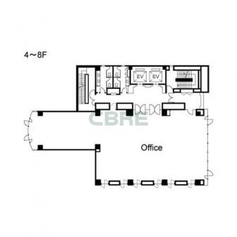 4階〜8階 平面図