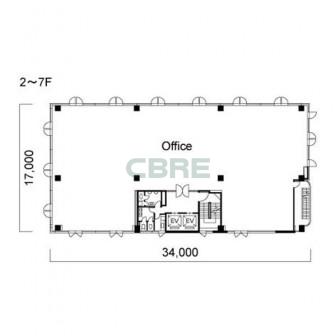 2階〜7階 平面図