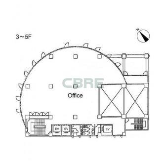 3階〜5階 平面図
