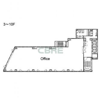 3階〜10階 平面図