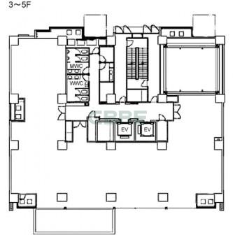 3階〜5階 平面図
