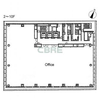 2階〜10階 平面図