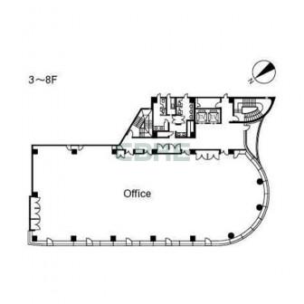 3階〜8階 平面図