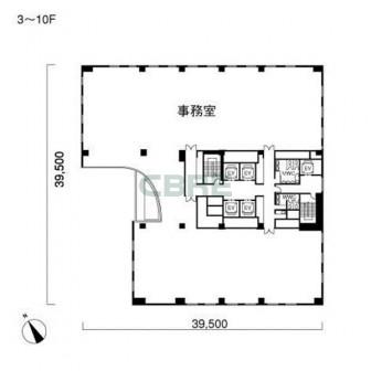 3階〜10階 平面図