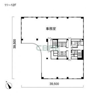 11階〜12階 平面図