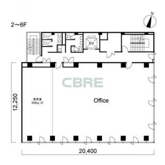 2階〜6階 平面図