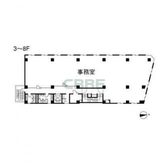3階〜8階 平面図